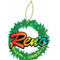 Reno Wreath Ornament w/ Clear Mirrored Back (4 Square Inch)